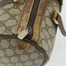 GUCCI GG Supreme Web Sherry Line Boston Bag PVC Beige Red 40 02 007 Auth 178058-14