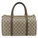GUCCI GG Supreme Web Sherry Line Boston Bag PVC Beige Red 40 02 007 Auth 178058-3