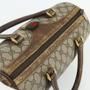GUCCI GG Supreme Web Sherry Line Boston Bag PVC Beige Red 40 02 007 Auth 178058-6