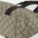 GUCCI GG Supreme Tote Bag PVC Beige Silver 141624 Auth 178059-10
