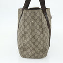 GUCCI GG Supreme Tote Bag PVC Beige Silver 141624 Auth 178059-4