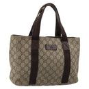 GUCCI GG Supreme Hand Bag PVC Beige 141976 Auth 178060-1