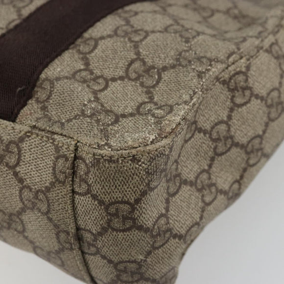 GUCCI GG Supreme Hand Bag PVC Beige 141976 Auth 178060