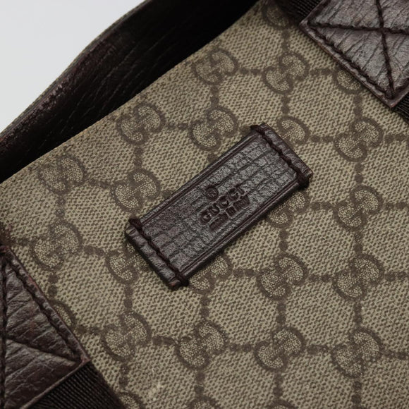 GUCCI GG Supreme Hand Bag PVC Beige 141976 Auth 178060