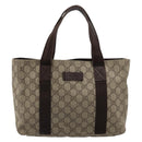 GUCCI GG Supreme Hand Bag PVC Beige 141976 Auth 178060-2