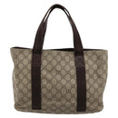 GUCCI GG Supreme Hand Bag PVC Beige 141976 Auth 178060-3