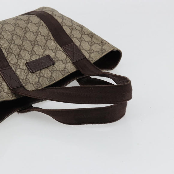 GUCCI GG Supreme Hand Bag PVC Beige 141976 Auth 178060