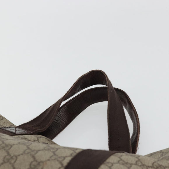 GUCCI GG Supreme Hand Bag PVC Beige 141976 Auth 178060