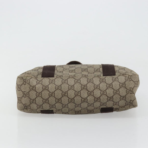 GUCCI GG Supreme Hand Bag PVC Beige 141976 Auth 178060