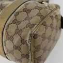GUCCI GG Crystal Mini Boston Bag Coated Canvas Beige Gold 193604 Auth 178062-10