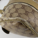 GUCCI GG Crystal Mini Boston Bag Coated Canvas Beige Gold 193604 Auth 178062-13