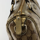 GUCCI GG Crystal Mini Boston Bag Coated Canvas Beige Gold 193604 Auth 178062-15