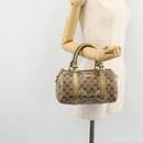 GUCCI GG Crystal Mini Boston Bag Coated Canvas Beige Gold 193604 Auth 178062-23