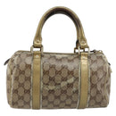 GUCCI GG Crystal Mini Boston Bag Coated Canvas Beige Gold 193604 Auth 178062-3