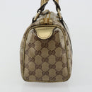 GUCCI GG Crystal Mini Boston Bag Coated Canvas Beige Gold 193604 Auth 178062-4