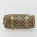 GUCCI GG Crystal Mini Boston Bag Coated Canvas Beige Gold 193604 Auth 178062-9