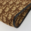 Christian Dior Trotter Canvas Shoulder Bag Beige Gold Auth 178063-9