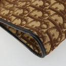 Christian Dior Trotter Canvas Shoulder Bag Beige Gold Auth 178063-14