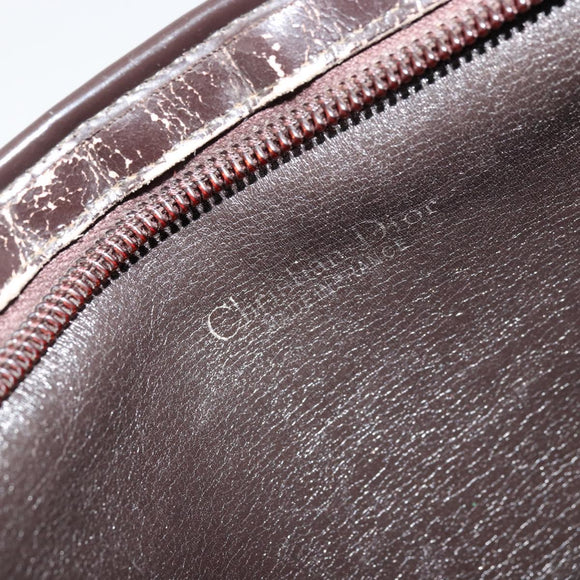 Christian Dior Trotter Canvas Shoulder Bag Beige Gold Auth 178063