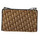 Christian Dior Trotter Canvas Shoulder Bag Beige Gold Auth 178063-2