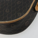 Christian Dior Honeycomb Canvas Shoulder Bag PVC Black Gold Auth 178065-16