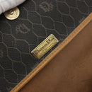 Christian Dior Honeycomb Canvas Shoulder Bag PVC Black Gold Auth 178065-18