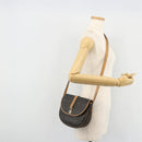 Christian Dior Honeycomb Canvas Shoulder Bag PVC Black Gold Auth 178065-22
