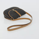 Christian Dior Honeycomb Canvas Shoulder Bag PVC Black Gold Auth 178065-7