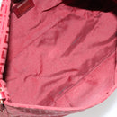 FENDI Zucchino Canvas Mamma Baguette Shoulder Bag Red Gold Auth 178066V-11