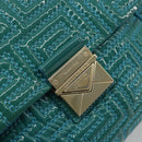 Gianni Versace Chain Shoulder Bag Patent leather 2way Green Gold Auth 178068A-19