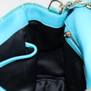Gianni Versace Chain Shoulder Bag Patent leather 2way Green Gold Auth 178068A-22