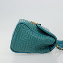 Gianni Versace Chain Shoulder Bag Patent leather 2way Green Gold Auth 178068A-3