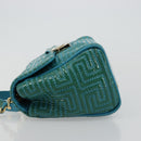 Gianni Versace Chain Shoulder Bag Patent leather 2way Green Gold Auth 178068A-4