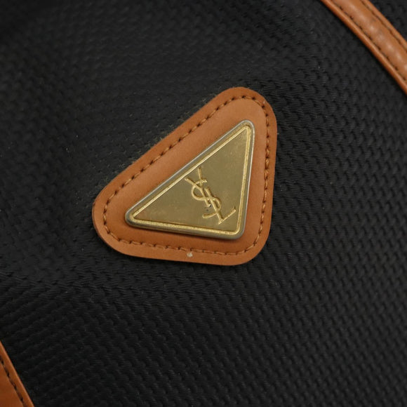 SAINT LAURENT Shoulder Bag PVC Black Gold Auth 178070
