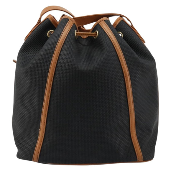 SAINT LAURENT Shoulder Bag PVC Black Gold Auth 178070