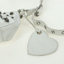 BALENCIAGA Luca Goal XS Shoulder Bag Leather White Silver 671309 Auth 178072SAM-10