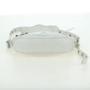 BALENCIAGA Luca Goal XS Shoulder Bag Leather White Silver 671309 Auth 178072SAM-5