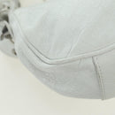 BALENCIAGA Luca Goal XS Shoulder Bag Leather White Silver 671309 Auth 178072SAM-17
