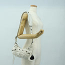BALENCIAGA Luca Goal XS Shoulder Bag Leather White Silver 671309 Auth 178072SAM-24