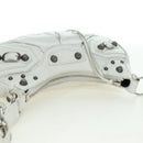 BALENCIAGA Luca Goal XS Shoulder Bag Leather White Silver 671309 Auth 178072SAM-6