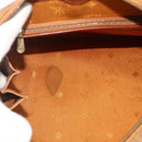 MCM Logogram Vicetos Boston Bag PVC Brown Gold Auth 178073A-16