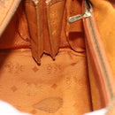 MCM Logogram Vicetos Boston Bag PVC Brown Gold Auth 178073A-18