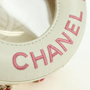 CHANEL Matelasse Cruise Line Chain Bag Leather White Gold CC Auth 178074SM-19