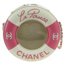 CHANEL Matelasse Cruise Line Chain Bag Leather White Gold CC Auth 178074SM-13
