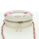 CHANEL Matelasse Cruise Line Chain Bag Leather White Gold CC Auth 178074SM-6