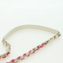 CHANEL Matelasse Cruise Line Chain Bag Leather White Gold CC Auth 178074SM-14