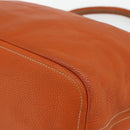 PRADA Shoulder Bag Leather Orange Gold Auth 178079A-12