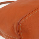 PRADA Shoulder Bag Leather Orange Gold Auth 178079A-13