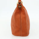 PRADA Shoulder Bag Leather Orange Gold Auth 178079A-4