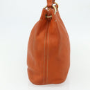 PRADA Shoulder Bag Leather Orange Gold Auth 178079A-5